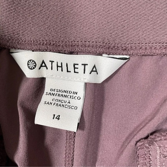 NWT Athleta Brooklyn Heights Wide Leg Pant Size 14 Flowy Mauve Casual - Picture 8 of 11